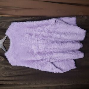 Aknvas Lavender Fuzzy Knit Manu Coco Sweater Pullover Amethyst Purple XL Women's